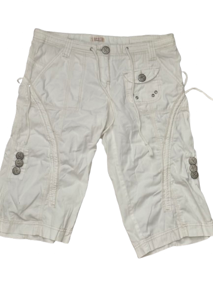 Papaya White Capri Pants with Ties