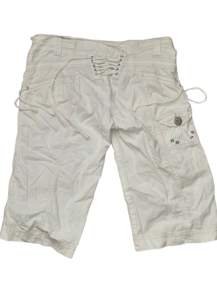 Papaya White Capri Pants with Ties